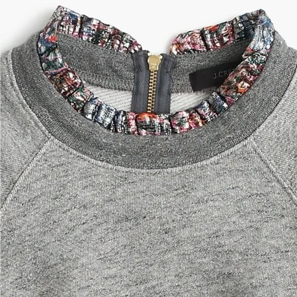 J. Crew Gray Crewneck Sweater with Ribbed Details - Picture 5 of 7